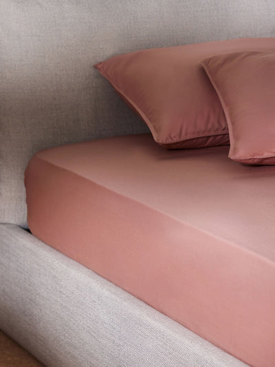 MADE.COM Drap-housse Plat Coton Lavé Cosy Extra Profond Rose Poussière Next - Acheter en ligne chez McGrocer