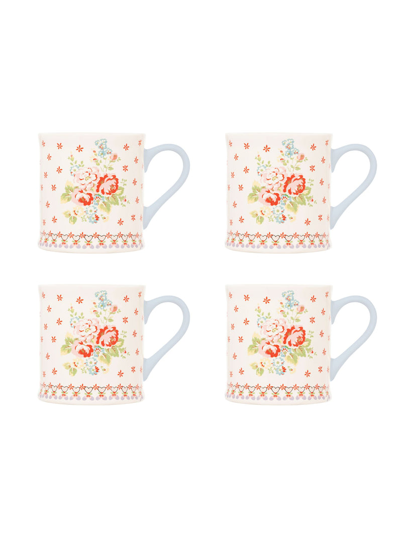 Cath Kidston Cream Mollie mug set of 4 - British product