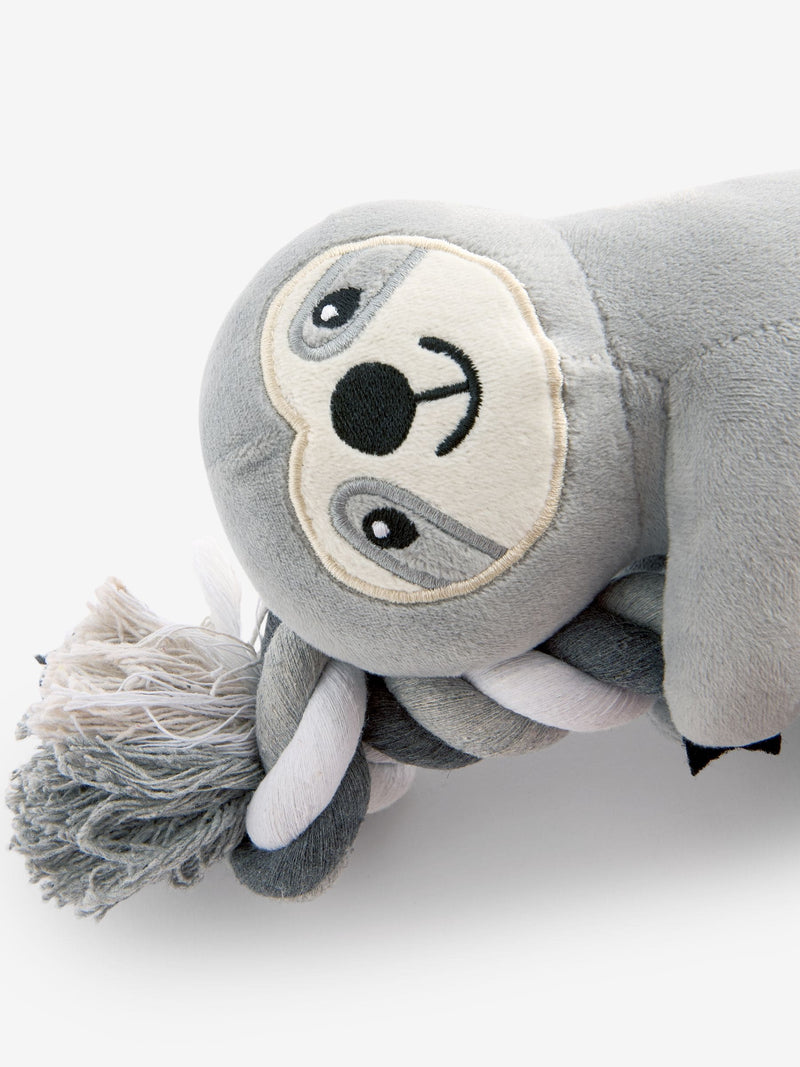 Sloth rope toy for dogs with squeaker, imported from the UK