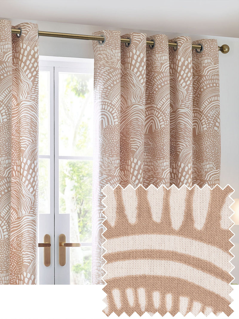 HÖEM Nola lightweight abstract eyelet curtains, UK version