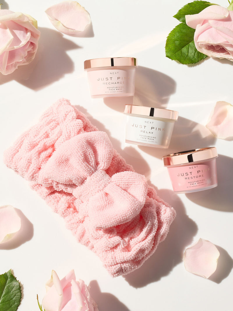 Just Pink face mask and headband gift set (British brand)
