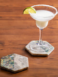 Maison Premier marble paua coasters set of 4 imported from UK