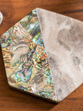 Maison Premier marble paua coasters set of 4 imported from UK