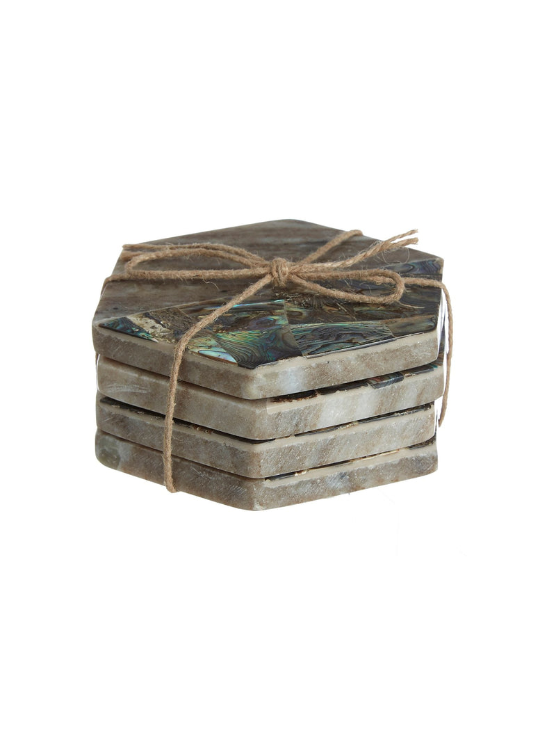 Maison Premier marble paua coasters set of 4 imported from UK