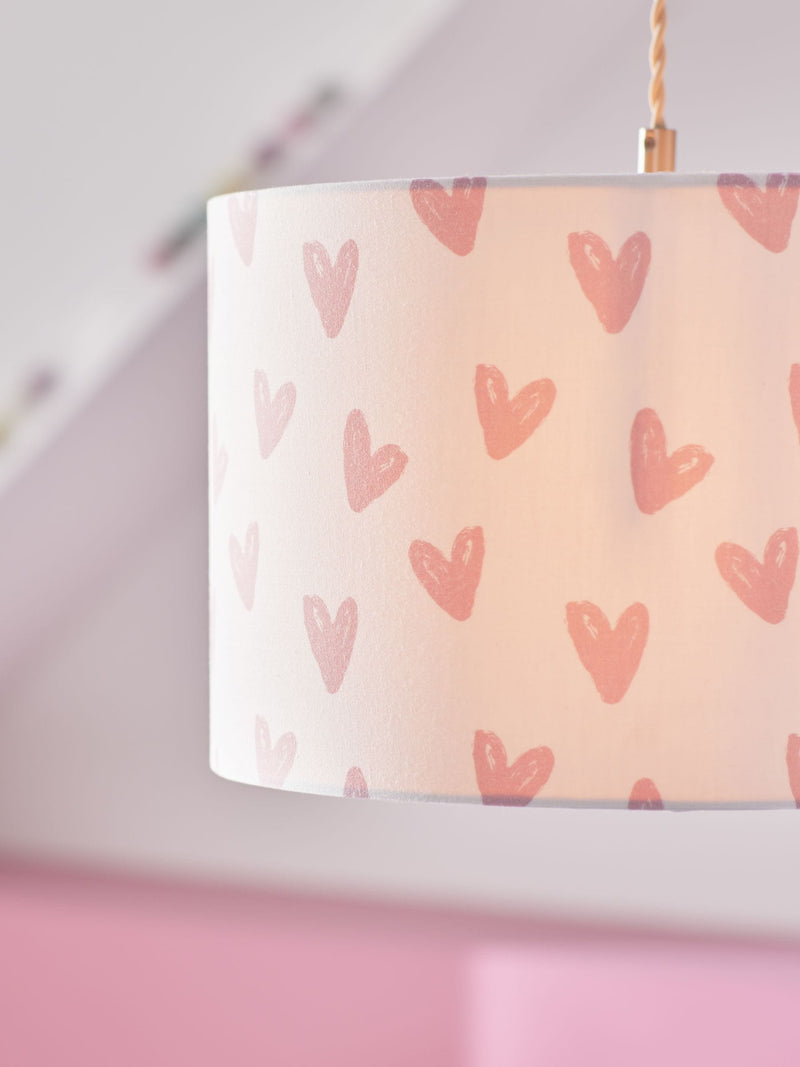Pink Hearts easy fit ceiling lamp shade 30cm (British brand)