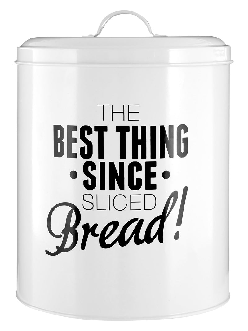 Maison white pun and games bread bin, imported from the UK
