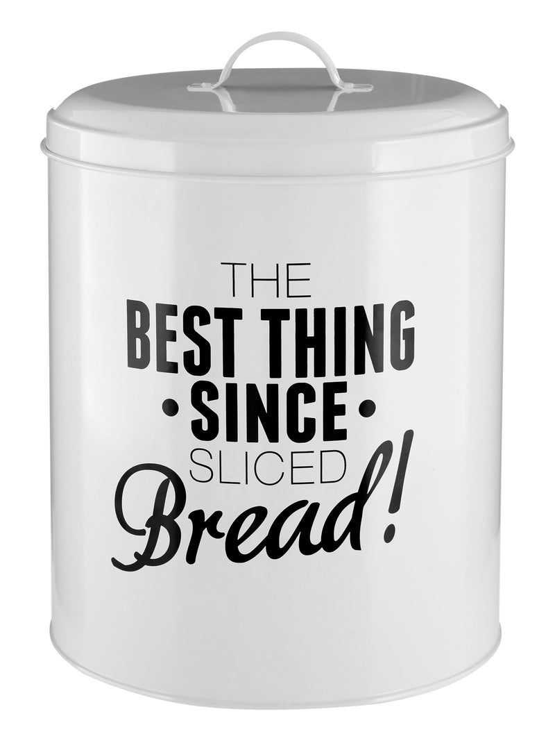 Maison white pun and games bread bin, imported from the UK