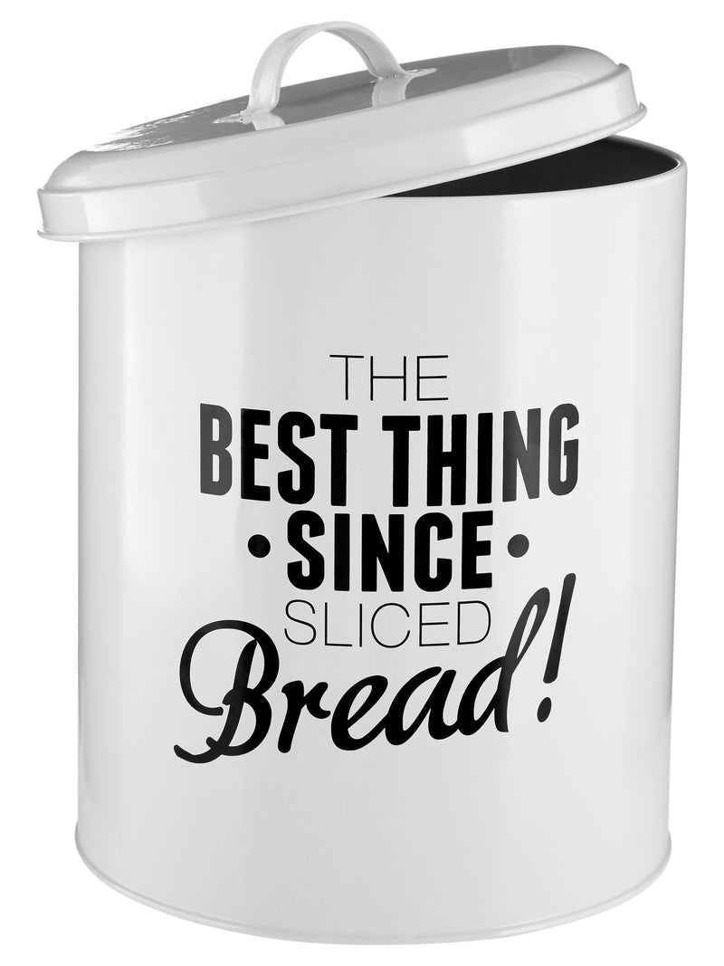 Maison white pun and games bread bin, imported from the UK