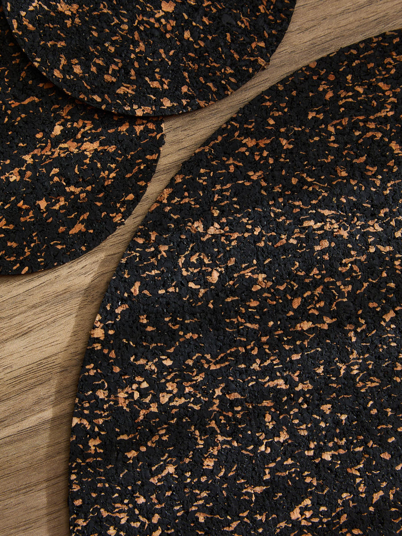 Natural black cork placemats and coasters set of 4 (British brand)