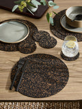 Natural black cork placemats and coasters set of 4 (British brand)