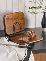Next Bronx Set of 3 Natural Acacia Wood Chopping Boards with Wire Stand- Buy online at McGrocer