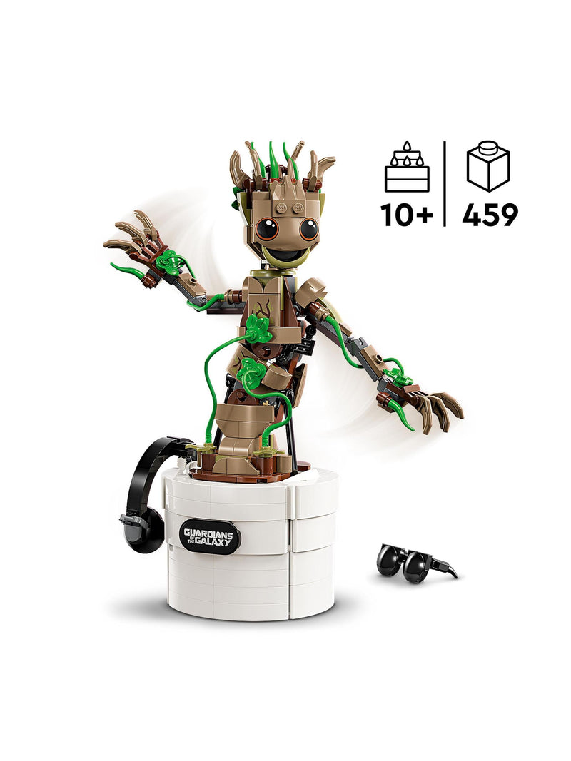LEGO Marvel Dancing Groot buildable toy 459 pieces, imported from the UK