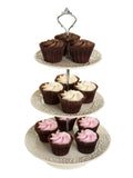 Maison by Premier three-tier ceramic lace cake stand, imported from the UK