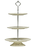Maison by Premier three-tier ceramic lace cake stand, imported from the UK