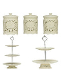 Maison by Premier three-tier ceramic lace cake stand, imported from the UK