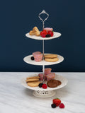 Maison by Premier three-tier ceramic lace cake stand, imported from the UK