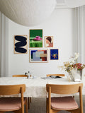 Paper Collective Beige Solid Shapes 01 Framed Wall Art Print in Natural Oak Frame