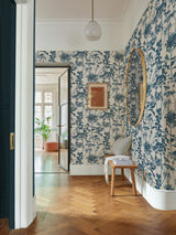 Next Graham & Brown Blue Esther Wallpaper Sample- Buy online at McGrocer