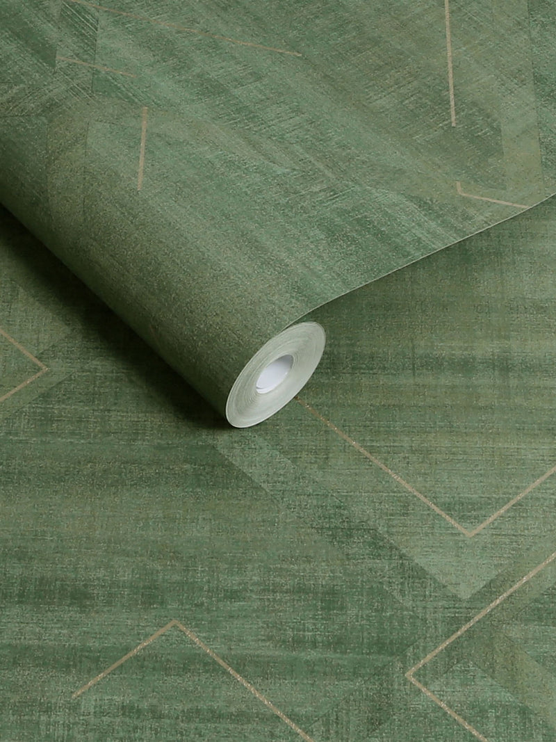 Graham & Brown wallpaper sample Emerald Lorenzo Geo A4, imported from the UK