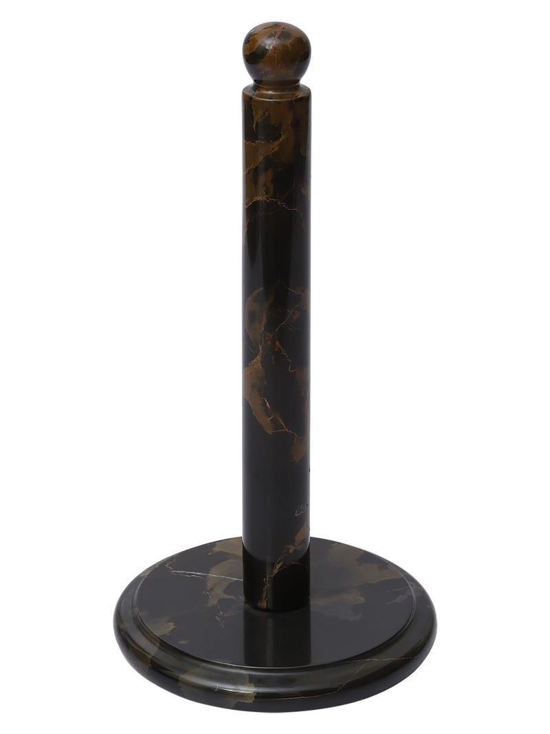 Interiors by Premier black and gold marble kitchen roll holder, UK version