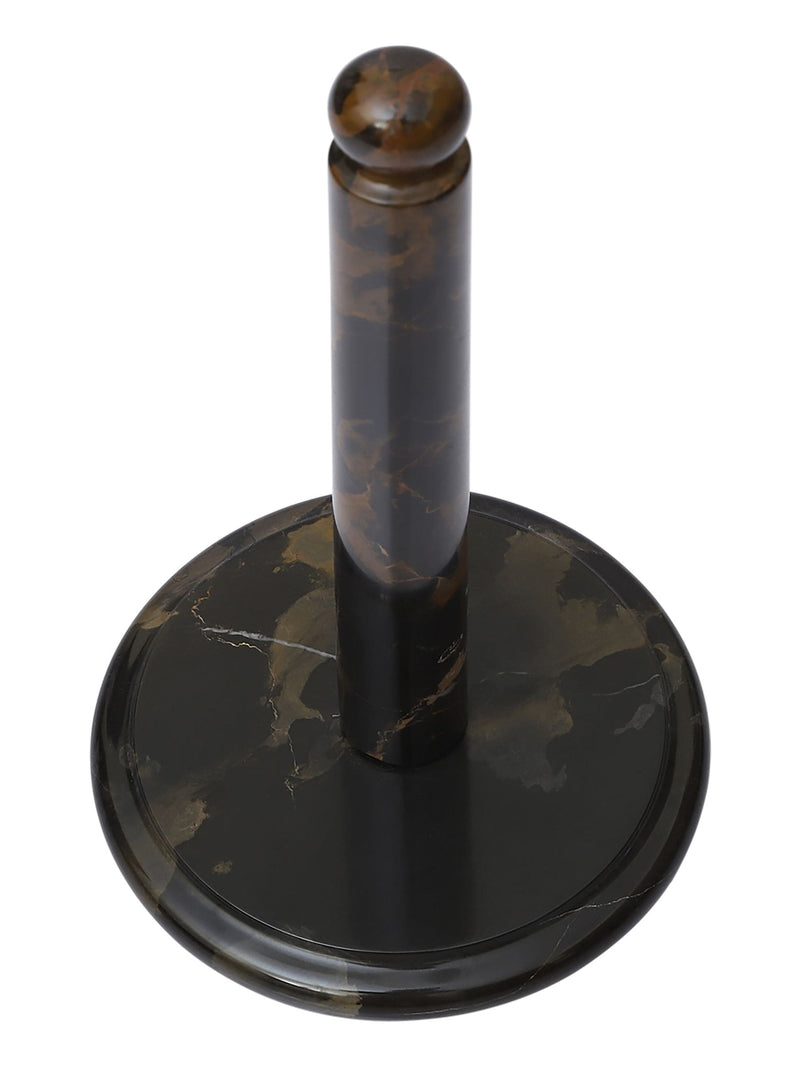 Interiors by Premier black and gold marble kitchen roll holder, UK version
