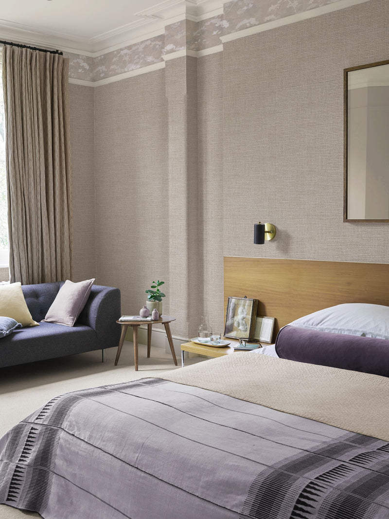 Graham & Brown Praline Rustic Weft wallpaper sample A4 (British brand)