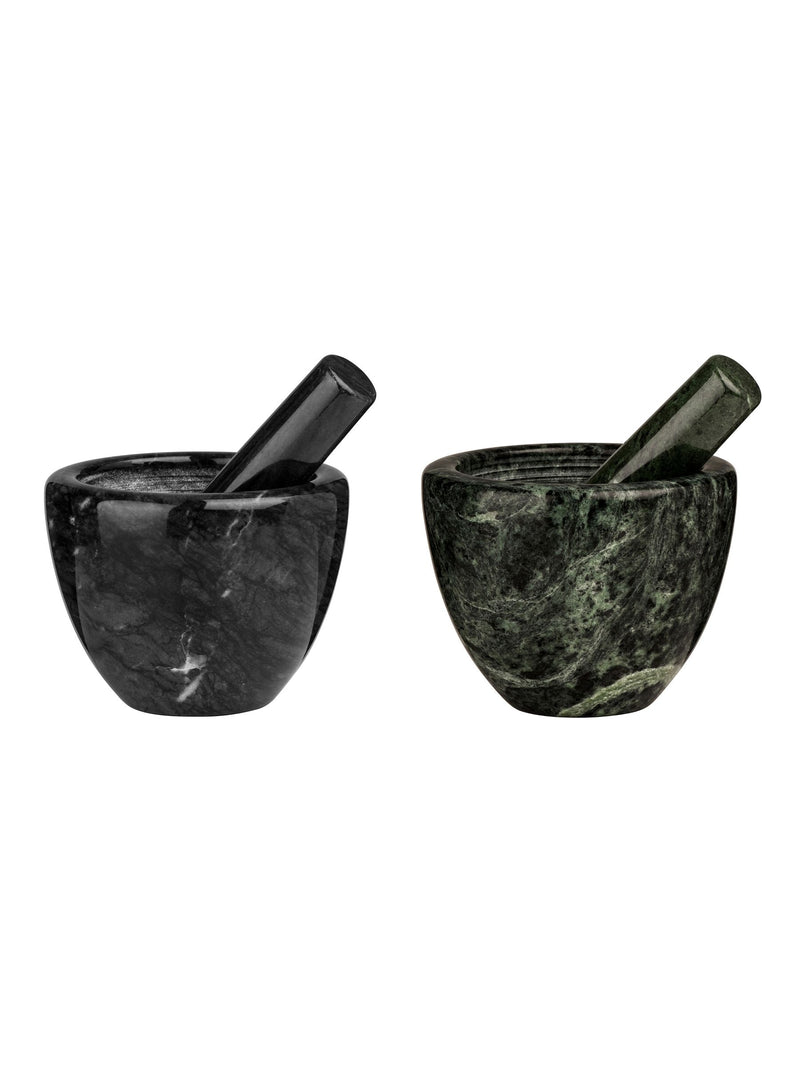 Interiors by Premier black marble pestle and mortar set 9x12x12cm, UK version