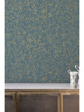 Clarissa Hulse blue gypsophila decorative paper with soft gold print (British brand)