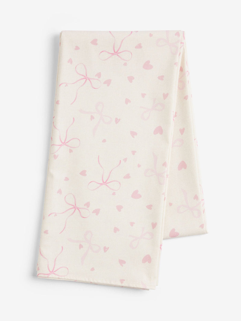 Pink Hearts and Bows Wipe Clean Tablecloth