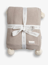 Next The Little Tailor Natural Pom Pom Plush Lined Blanket Large Baby Blanket- Buy online at McGrocer