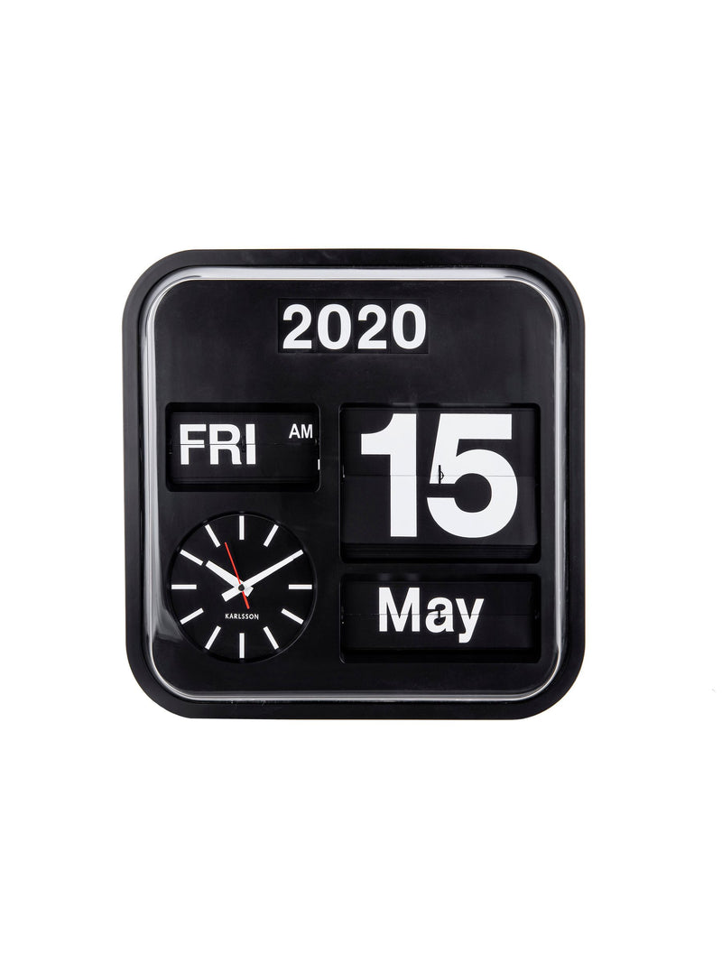 Karlsson Black Big Flip wall clock 43cm (British brand)