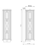 Brass Hertford 2 light wall light with ribbed glass (British brand)