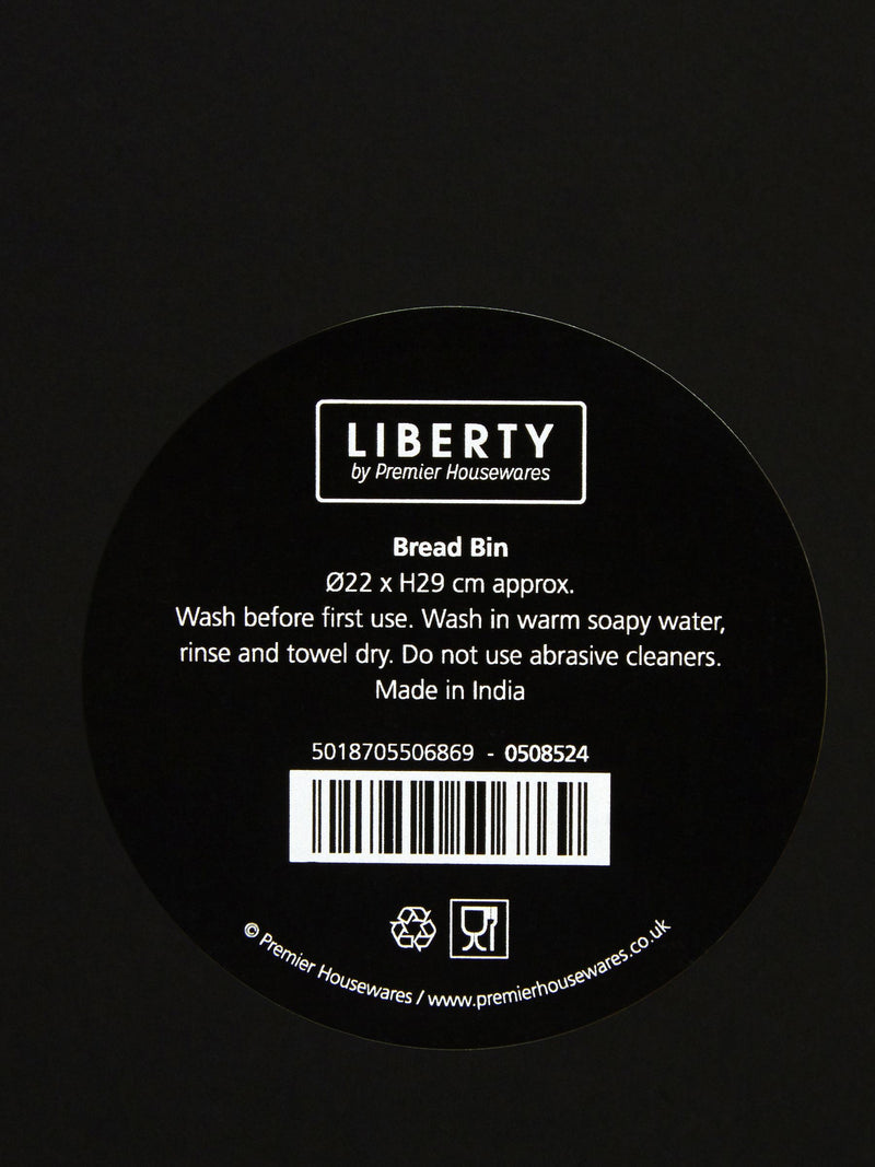 Maison by Premier black enamel bread bin, imported from the UK