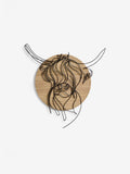 Bronx Hamish The Highland Cow black wire wall art - British product