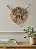 Bronx Hamish The Highland Cow black wire wall art - British product