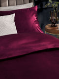 Burgundy Red Egyptian cotton duvet cover and pillowcase set - British product