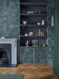 Graham & Brown Esther Teal wallpaper sample (British brand)