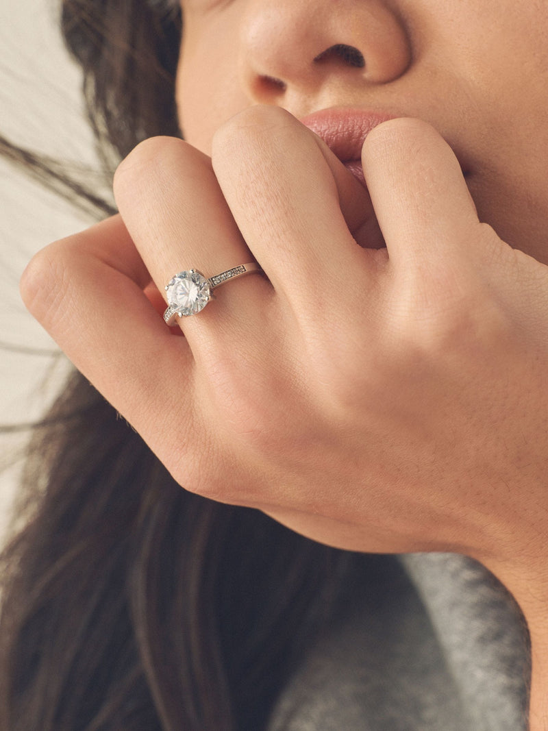 Sterling silver solitaire ring (British brand)