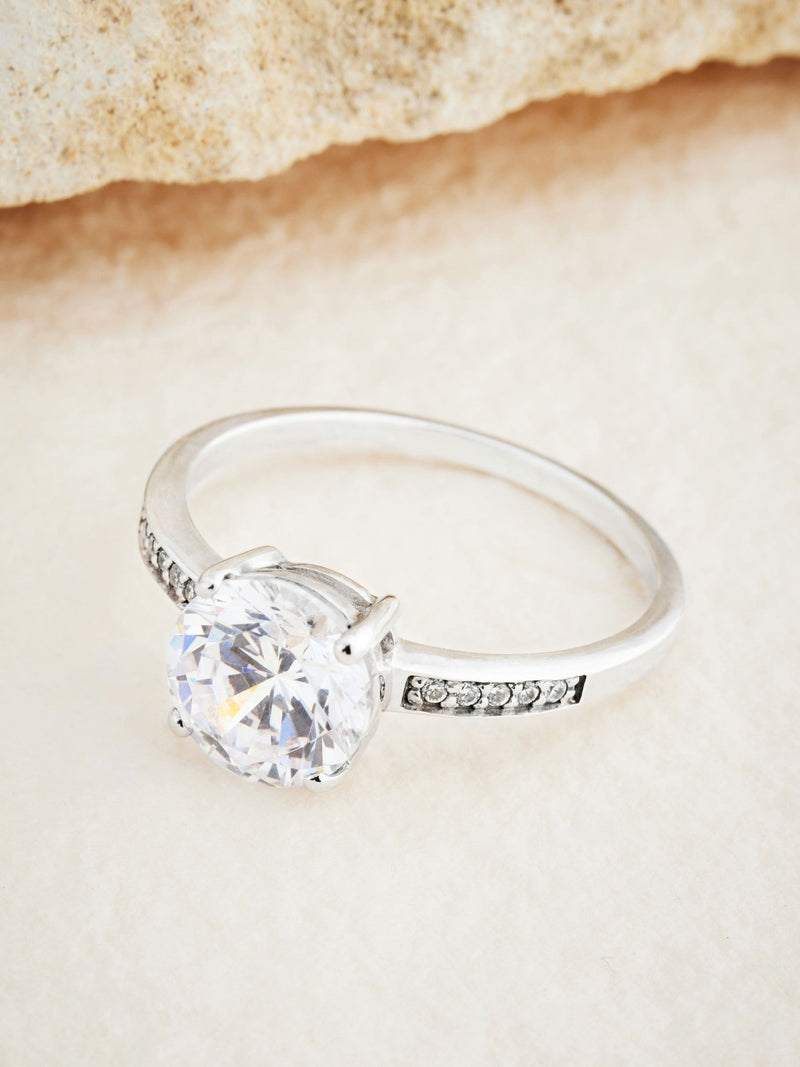 Sterling silver solitaire ring (British brand)