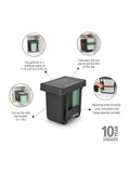 Brabantia Dark Grey Sort And Go built-in bin 2x15L - British product