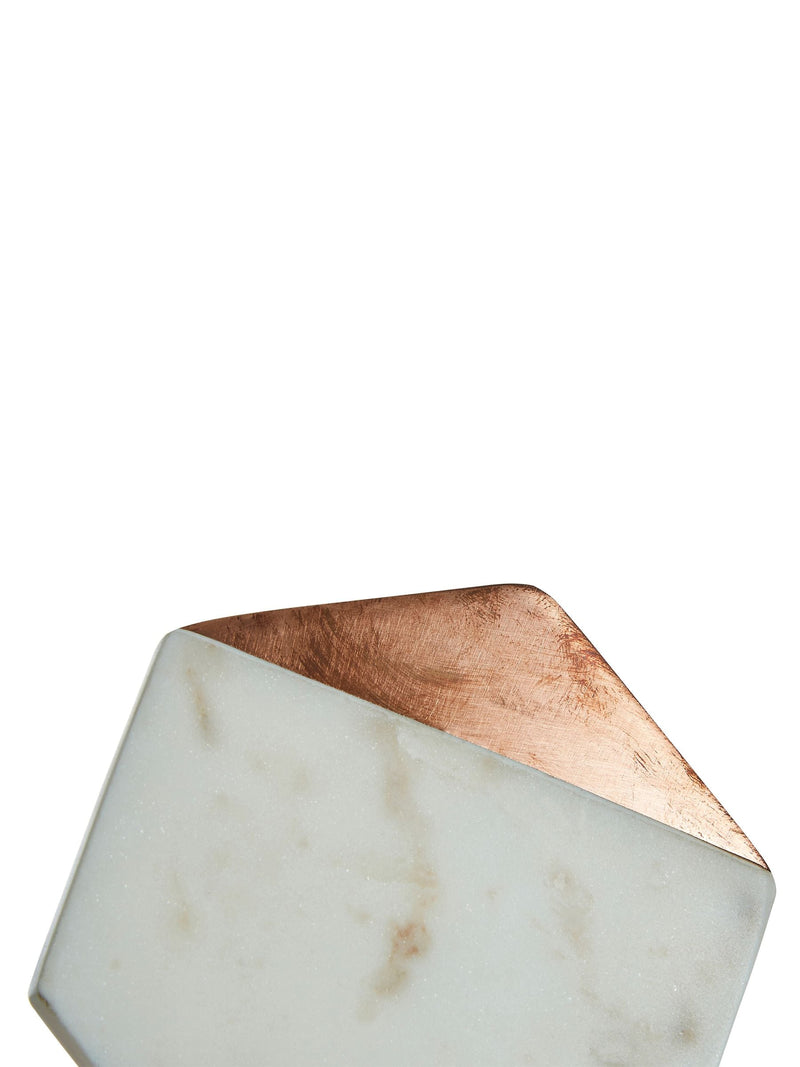 Maison by Premier white marble and copper inlay coasters set of 4, imported from the UK