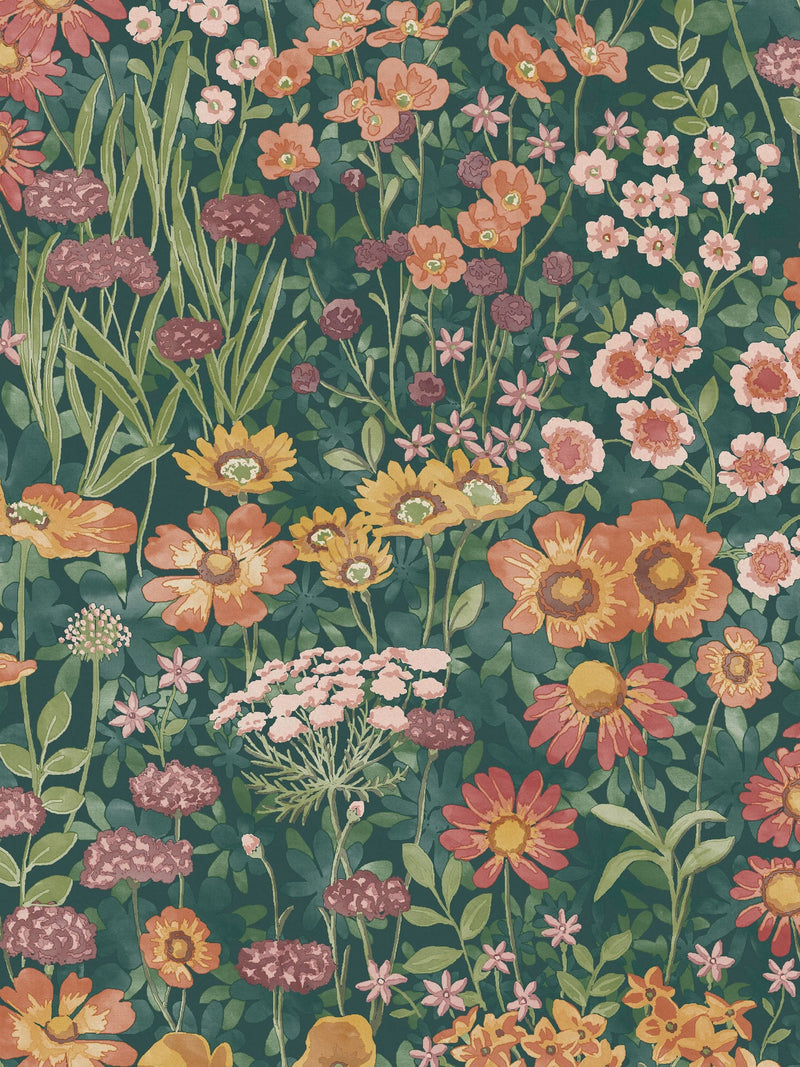 Graham & Brown green wallflower wallpaper sample - British product