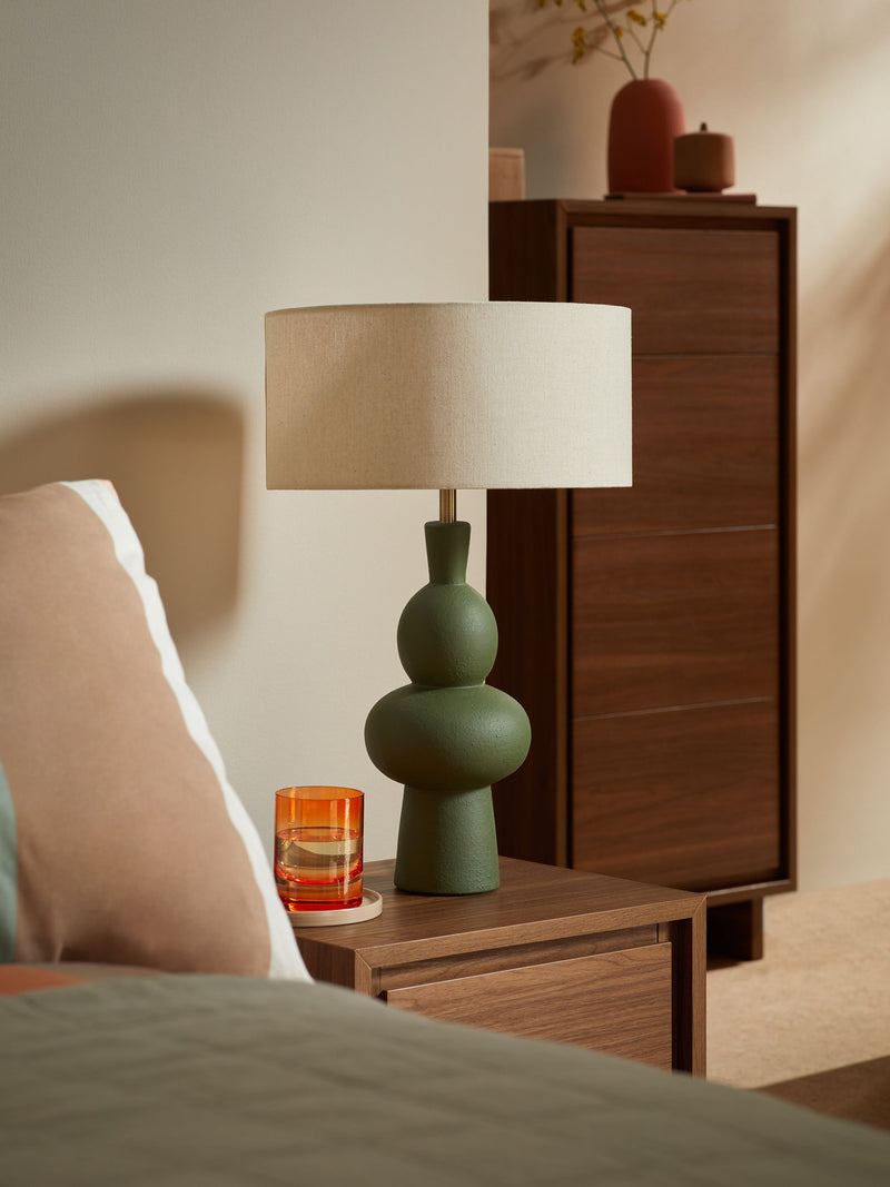 MADE.COM green Freyja ceramic table lamp 54cm, UK version