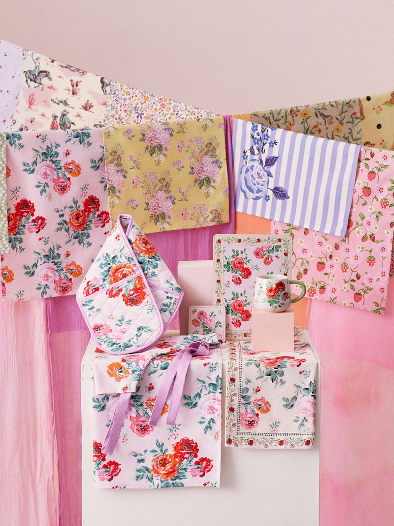 Cath Kidston Pink Archive Rose tablecloth 130cm - British product