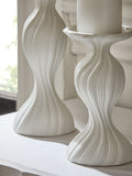 White ceramic pleat pillar candle holder (British brand)