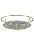 Interiors by Premier white marble and brass finish fruit basket 27cm wide, UK version