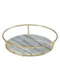 Interiors by Premier white marble and brass finish fruit basket 27cm wide, UK version