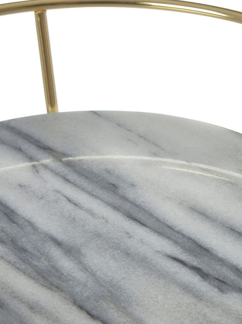 Interiors by Premier white marble and brass finish fruit basket 27cm wide, UK version