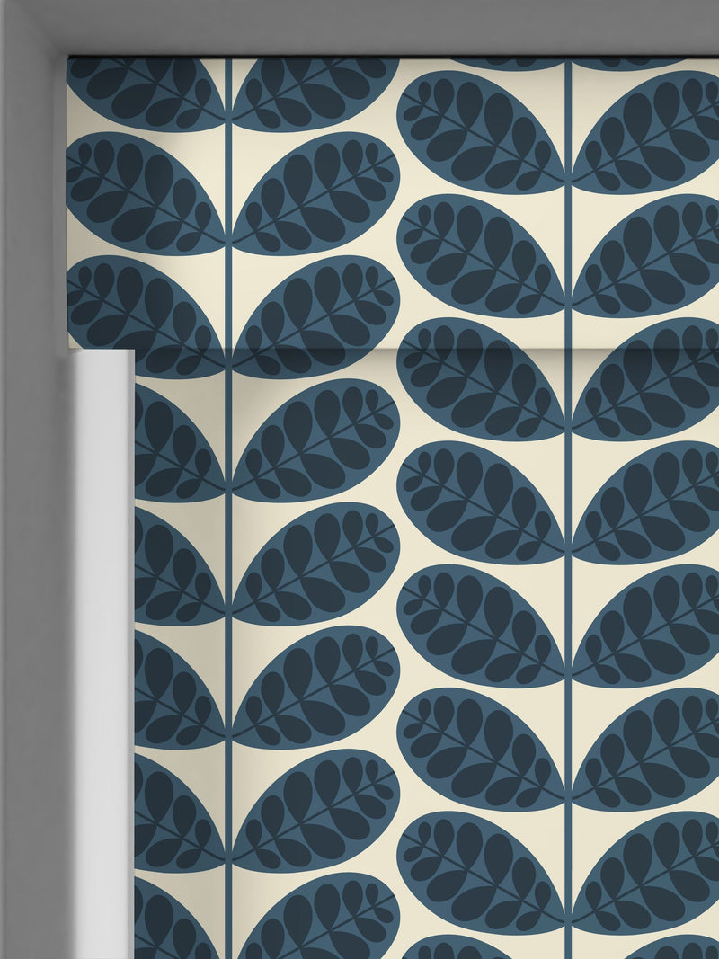 Orla Kiely Whale Blue Botanica Stem roller blinds, imported from the UK