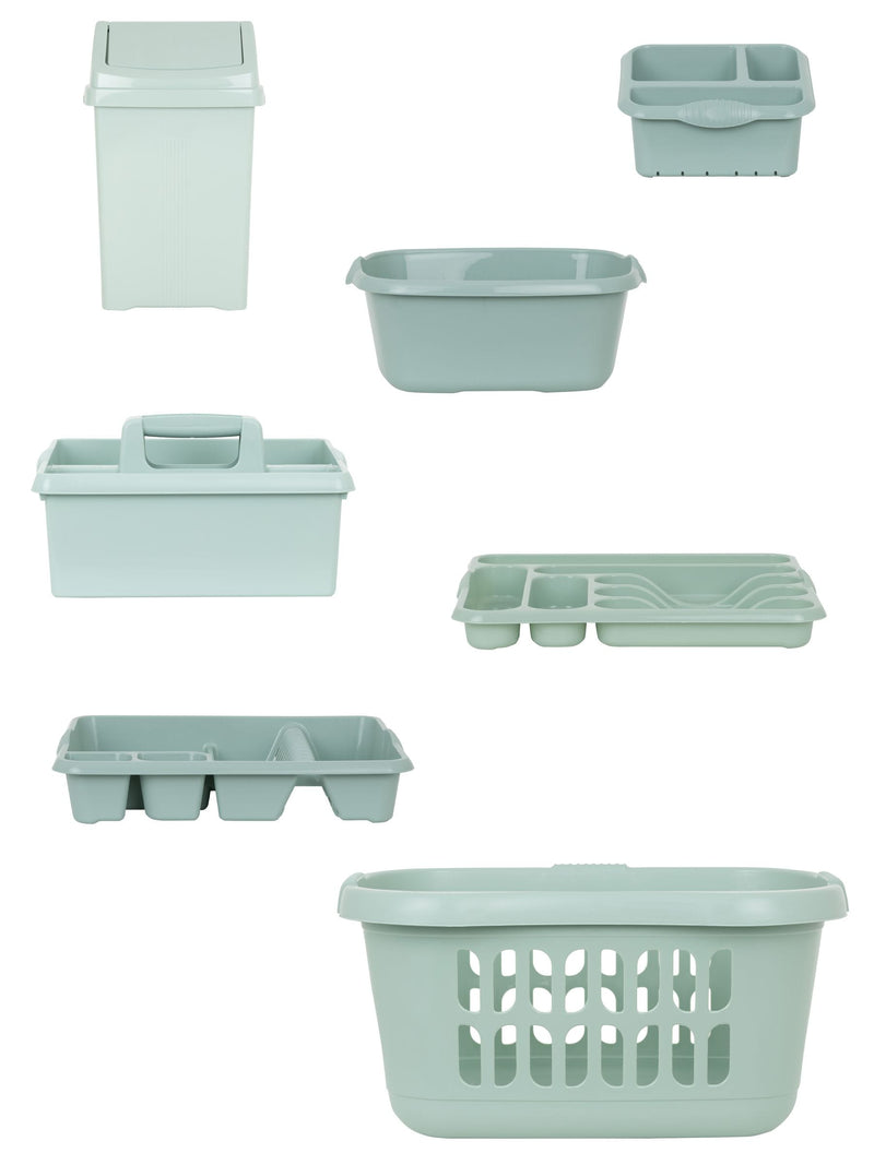 Wham Silver Sage Casa kitchen tidy set 7 piece (British brand)